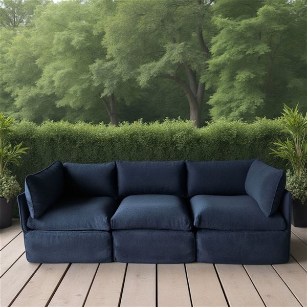 Ensemble modulaire de patio 3 places Flexiform par Patio Flare bleu