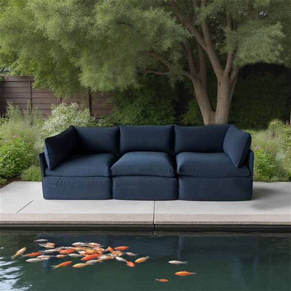 Ensemble modulaire de patio 3 places Flexiform par Patio Flare bleu