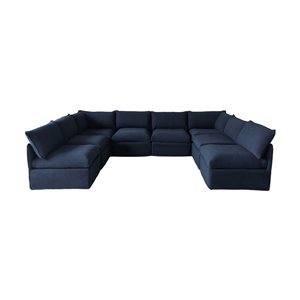 Ensemble modulaire de patio Flexiform par Patio Flare en forme de U bleu