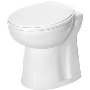 Toilette allongée compacte à double chasse SFA Saniflo Sanicompact 4C en porcelaine vitrifiée, 1,28 gal/chasse
