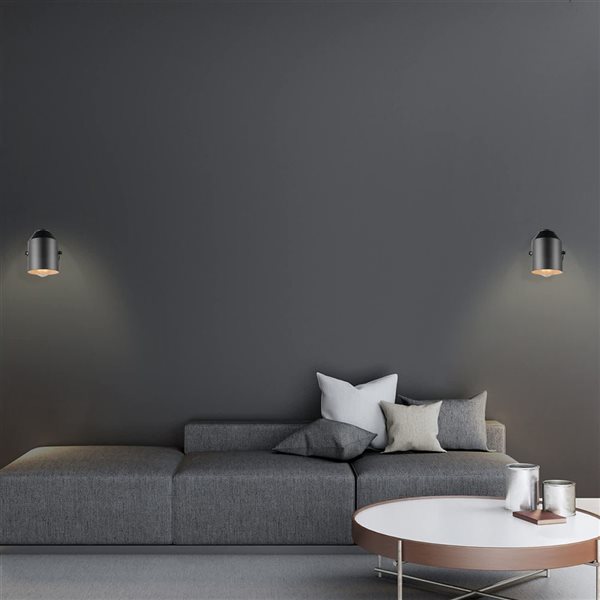 Globe Electric Greyson 1-Light Wall Sconce in Black Matte