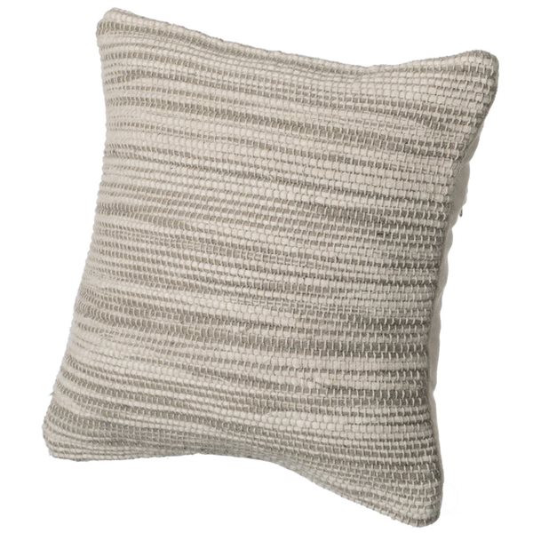 Deerlux 16-in Beige Handwoven Wool & Cotton Throw Pillow Cover with Woven Knit Texture
