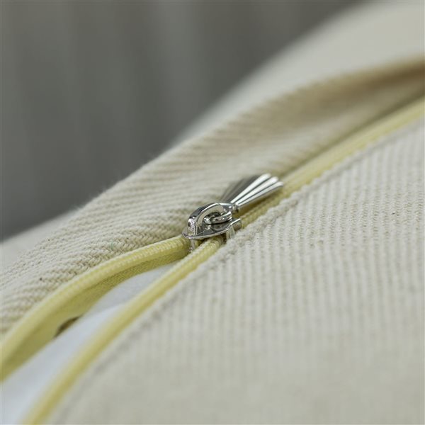 Deerlux 16-in Beige Handwoven Wool & Cotton Throw Pillow Cover with Woven Knit Texture