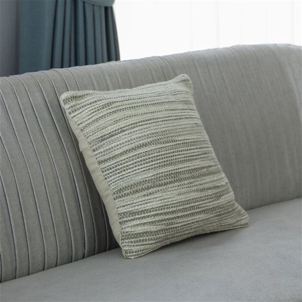 Deerlux 16-in Beige Handwoven Wool & Cotton Throw Pillow Cover with Woven Knit Texture