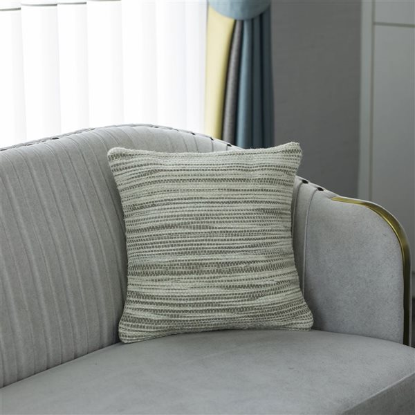 Deerlux 16-in Beige Handwoven Wool & Cotton Throw Pillow Cover with Woven Knit Texture