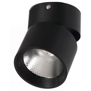 Quickway Imports Set of 2 15 Watt Cool White 4000K Black Aluminum Round LED Ceiling Spotlight