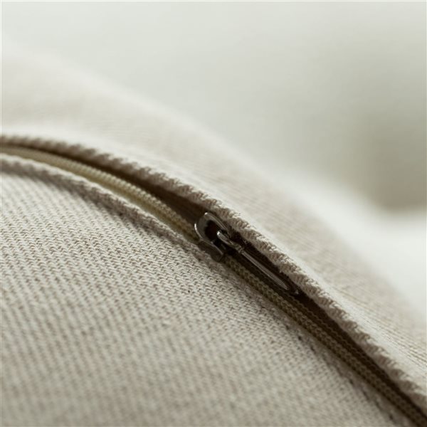 Deerlux 16-in Natural Handwoven Cotton Throw Pillow Cover with Layered Random String Pattern