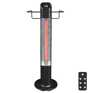 Deko Living 25000 BTU 110 V 1500 W Black Steel Electric Tower Heater w/ Carbon Fibre Tube