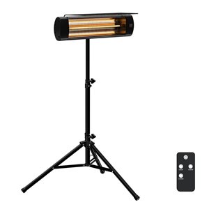 Deko Living 25000 BTU 110 V 1500 W Black Steel Hanging Infrared Stand Heater w/ Carbon Fibre