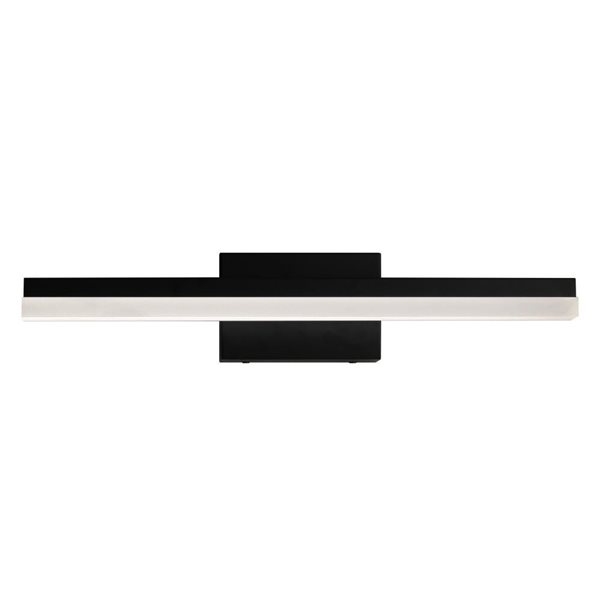 Whitfield Lighting Smith 1-Light LED Bathroom Vanity Light w/ White Glass - Black