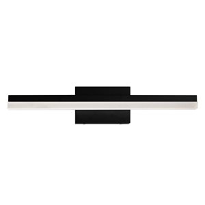 Whitfield Lighting Smith 1-Light LED Bathroom Vanity Light w/ White Glass - Black