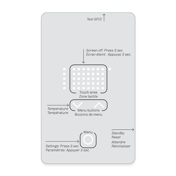 WarmlyYours nTrust 2.0 Touch Nonprogrammable Thermostat Class A GFCI with Floor Sensor