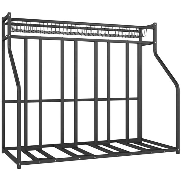 Soozier 4 Bike Rack with Storage Basket and Hooks