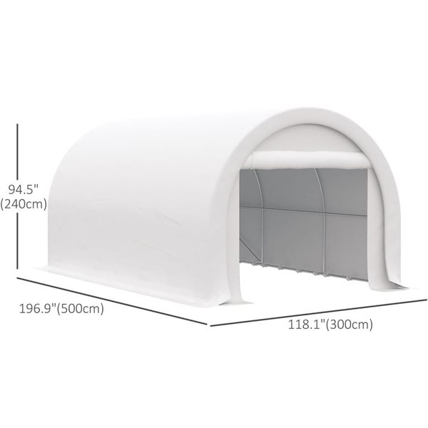 Outsunny 10 x 16-ft White Carport Storage Tent