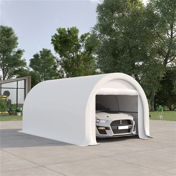 Outsunny 10 x 16-ft White Carport Storage Tent