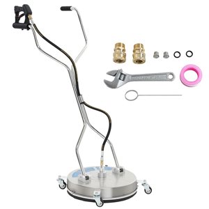 Outsunny 18-in Silver Pressure Washer Surface Cleaner with 4 Wheels