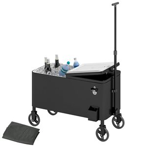 Outsunny 80-Qt Patio Cooler Cart with Bottle Opener