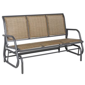 Chaise balançoire coulissante d'extérieur à 3 places Outsunny, brun pâle