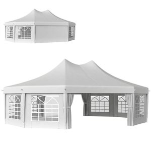 Outsunny 29.2-ft W Octagonal Party Gazebo - White
