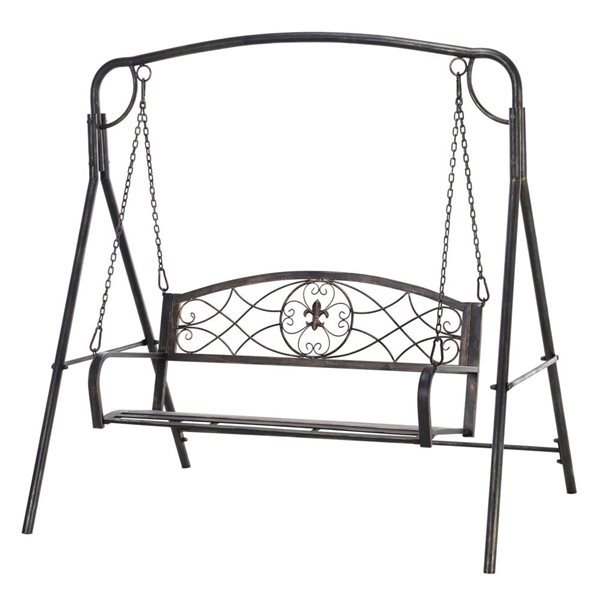 Outsunny 2-Seat Outdoor Swing Bench - Black