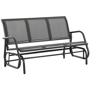 Chaise coulissante d'extérieur à 3 places Outsunny, gris