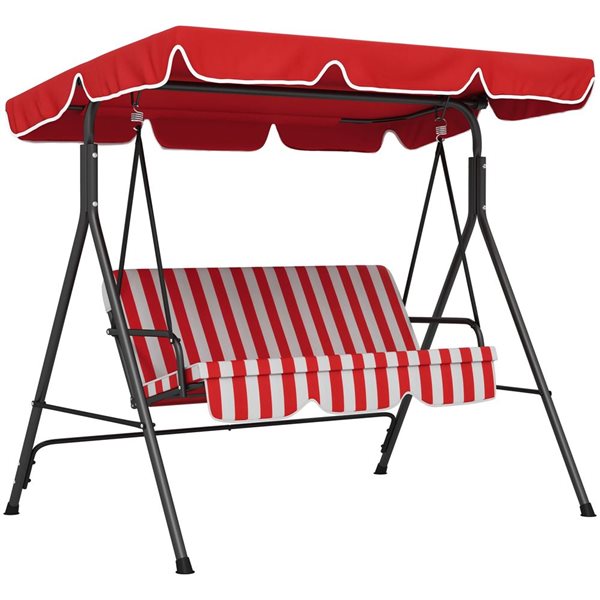 Chaise balançoire d'extérieur à 3 places Outsunny avec auvent ajustable
