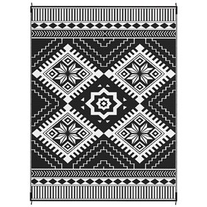 Outsunny Outdoor Rug 9 x 12-ft - White/Black