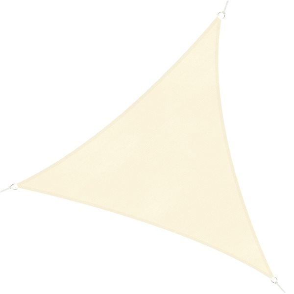 Outsunny Triangle 10 x 10 x 10-ft Patio Sun Shade - Cream