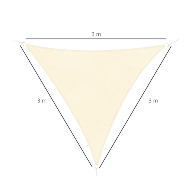 Outsunny Triangle 10 x 10 x 10-ft Patio Sun Shade - Cream