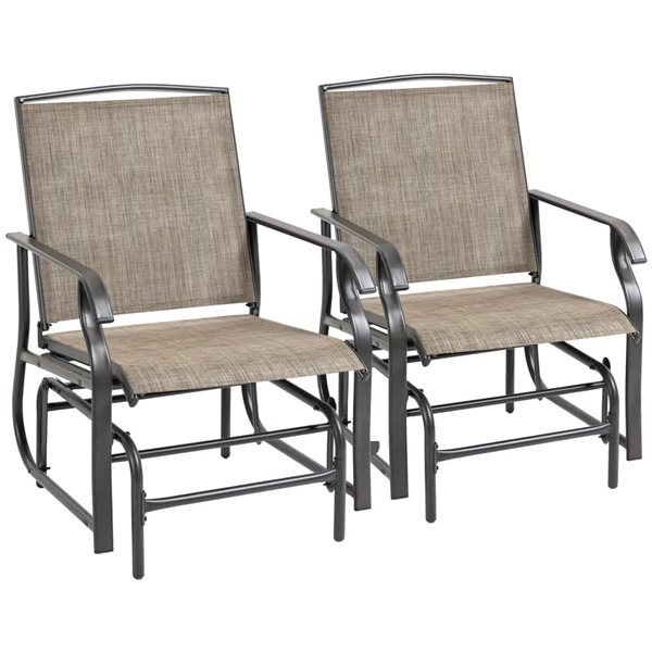 Outsunny Outdoor Glider Chairs - Brown - 2/Pk