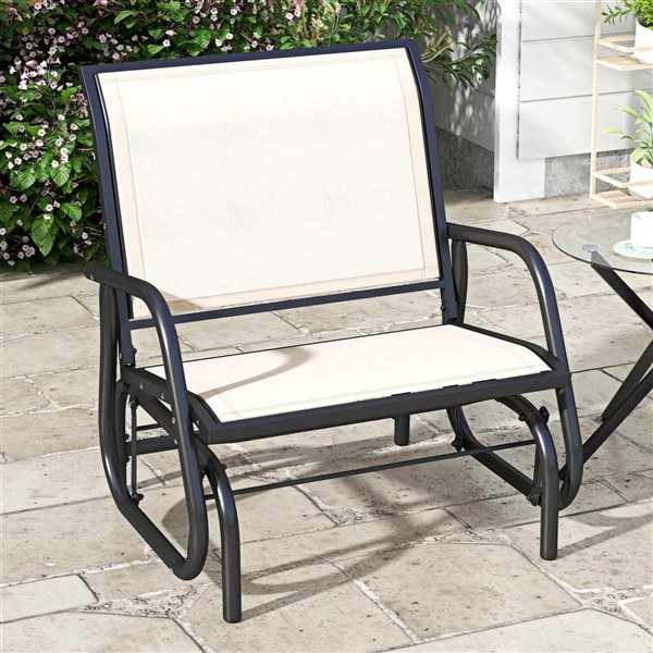 Outsunny Outdoor Glider Chair - Cream
