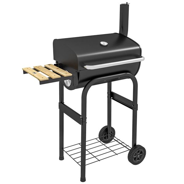 Outsunny Charcoal BBQ w/ Shelves and Wheels + Thermometer