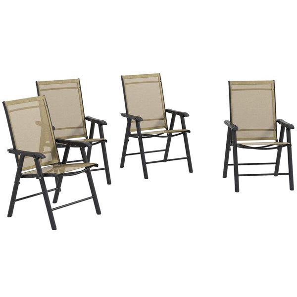 Outsunny 4-Pcs Folding Outdoor Dining Chair Set - Brown