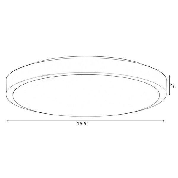 Quickway Imports LED Ceiling Light 15.5-in with Blue Trim 6500K Daylight - Set of 4