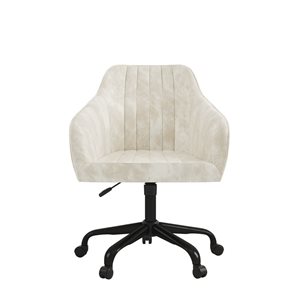 Chaise de bureau Belisse Brassex pivotante à hauteur ajustable en beige