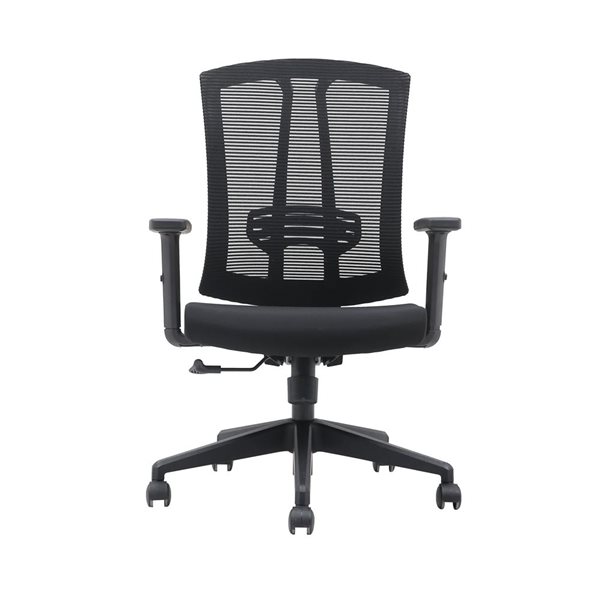 Brassex Milo Black Ergonomic Height Adjustable Swivel Office Chair