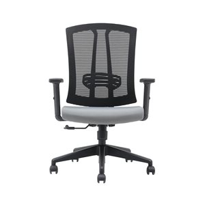Chaise de bureau ergonomique Brassex pivotante à hauteur ajustable en noir et gris