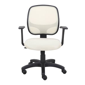 Chaise de bureau ergonomique Eliza Brassex pivotante à hauteur ajustable en crème
