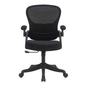 Chaise de bureau ergonomique Riley Brassex pivotante à hauteur ajustable en noir
