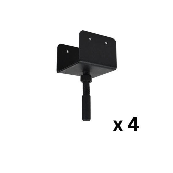 Mecadeck 4 x 4-in Black Composite Deck Height Adjustment Kit - 8-Pc