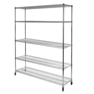 Seville Classics 60 D x 24 W x 72-in H 5-Tier Steel Wire Shelving Rack