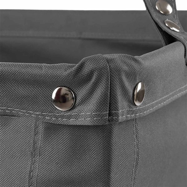 Panier à linge style chariot Seville Classics 2,75 boisseaux en toile gris avec roulettes