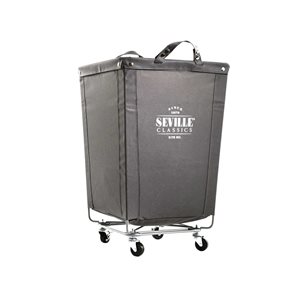 Seville Classics 2.75-Bushel Grey Canvas Hamper Cart on Wheels