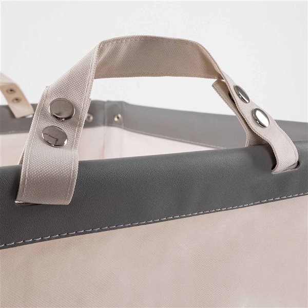Seville Classics 2.75-Bushel Off White Canvas Hamper Cart on Wheels