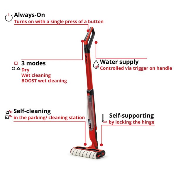 Einhell CLEANEXXO Cordless Battery-Powered Wet Mop - 18 V