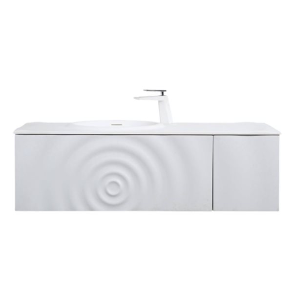 GEF Valerie 48-in W Matte White Single Sink Wall Mount Bathroom Vanity w/ Matte White Top