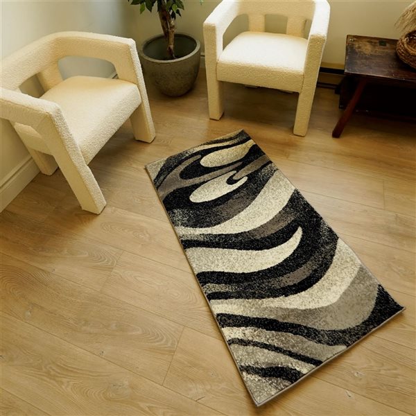 Rug Branch Modern Montage 2 x 9-ft Grey Indoor Runner Rug