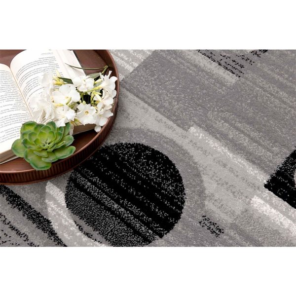 Rug Branch Modern Montage 2 x 6-ft Grey Indoor Runner Rug