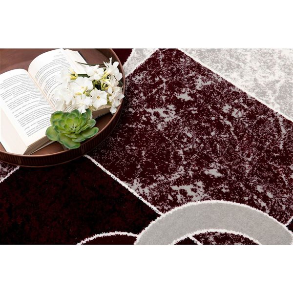 Rug Branch Modern Montage 2 x 9-ft Red Indoor Runner Rug