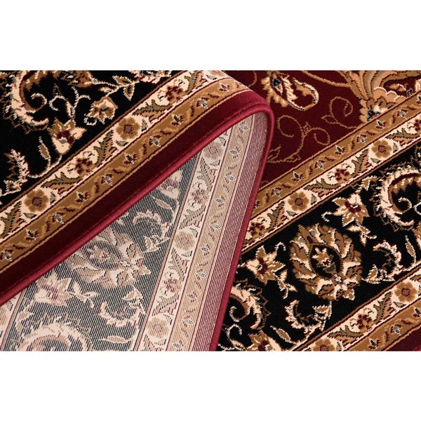 Rug Branch Traditional Majestic 2 W x 7-ft L Red and Black Rectangular Indoor Runner Rug